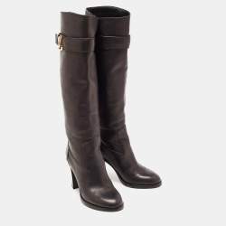 مملوكة مسبقًا Louis Vuitton Black Leather Mildcalf Boots Size 37