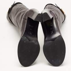 مملوكة مسبقًا Louis Vuitton Black Leather Mildcalf Boots Size 37