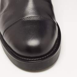 مملوكة مسبقًا Louis Vuitton Black Leather Lace Up Ankle Boots Size 37