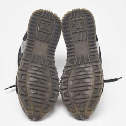 Louis Vuitton Black/Brown Monogram Canvas, Suede and Mesh Run Away Low Top Sneakers Size 37.5