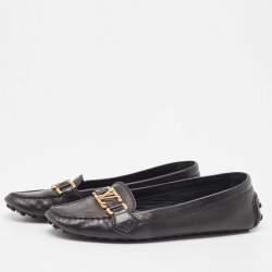 Louis Vuitton Black Leather Oxford Loafers Size 37.5