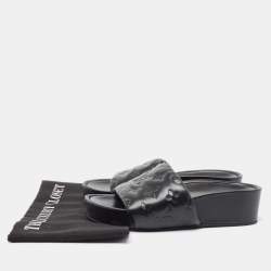 Louis Vuitton Black Leather Waterfront Sandals Size 36