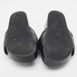 Louis Vuitton Black Leather Waterfront Sandals Size 36