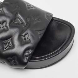 Louis Vuitton Black Leather Waterfront Sandals Size 36