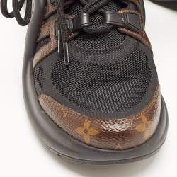 Louis Vuitton Black/Brown Mesh and Monogram Canvas Archlight Sneakers Size 38