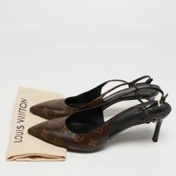 Louis Vuitton Brown Monogram Canvas Chérie Pointed Toe Pumps Size 40