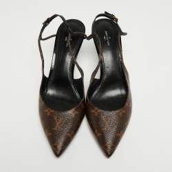 Louis Vuitton Brown Monogram Canvas Chérie Pointed Toe Pumps Size 40