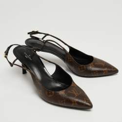 Louis Vuitton Brown Monogram Canvas Chérie Pointed Toe Pumps Size 40