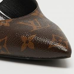Louis Vuitton Brown Monogram Canvas Chérie Pointed Toe Pumps Size 40