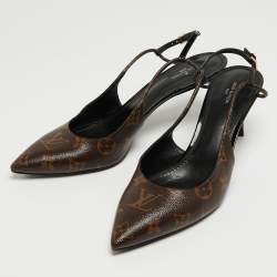 Louis Vuitton Brown Monogram Canvas Chérie Pointed Toe Pumps Size 40