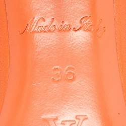 Louis Vuitton Orange Monogram Leather Revival Open Toe Slide Sandals Size 36