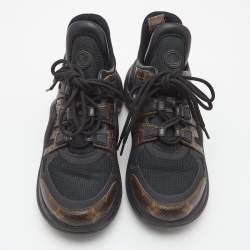 Louis Vuitton Black/Brown Mesh and Monogram Canvas Archlight Sneakers Size 40