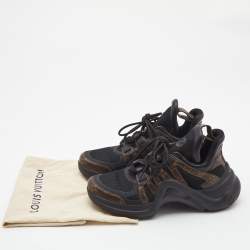 Louis Vuitton Black/Brown Mesh and Monogram Canvas Archlight Sneakers Size 40