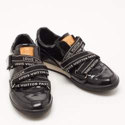 Louis Vuitton Black Patent Leather Sneakers Size 36