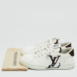Louis Vuitton White Leather LV Logo Low Top Sneakers Size 38