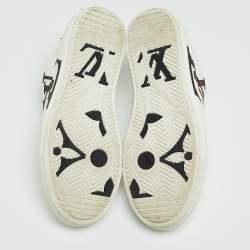 Louis Vuitton White Leather LV Logo Low Top Sneakers Size 38