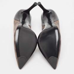 مملوكة مسبقًا Louis Vuitton Black Damier Ebene Canvas Chérie Pumps Size 38.5