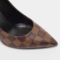 مملوكة مسبقًا Louis Vuitton Black Damier Ebene Canvas Chérie Pumps Size 38.5