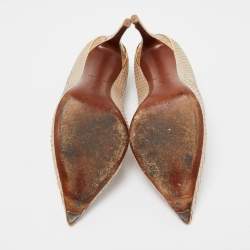 Pre Owned Louis Vuitton Two Tone Python Eyeline Pumps Size 39