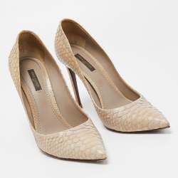 Pre Owned Louis Vuitton Two Tone Python Eyeline Pumps Size 39