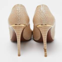 Pre Owned Louis Vuitton Two Tone Python Eyeline Pumps Size 39