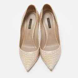 Pre Owned Louis Vuitton Two Tone Python Eyeline Pumps Size 39