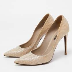 Pre Owned Louis Vuitton Two Tone Python Eyeline Pumps Size 39