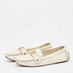 مملوكة مسبقًا Louis Vuitton Cream Leather Monte Carlo  Loafers Size 38.5