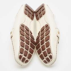 مملوكة مسبقًا Louis Vuitton Cream Leather Monte Carlo  Loafers Size 38.5
