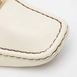 مملوكة مسبقًا Louis Vuitton Cream Leather Monte Carlo  Loafers Size 38.5