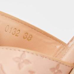 Louis Vuitton Beige Monogram Denim Formentera Espadrilles Wedge Sandals Size 38