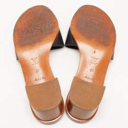 Louis Vuitton Black Leather Lock It  Sandals Size 37