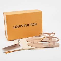 Louis Vuitton Beige Rubber Bikini Thong Flat Sandals Size 38