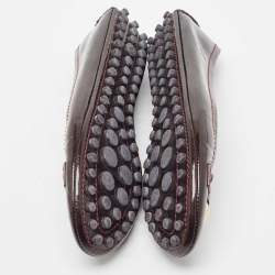 Pre Owned Louis Vuitton Burgundy Patent Leather Oxford Ballet Flats Size 37.5