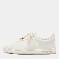 Louis Vuitton White Leather Frontrow Sneakers  Size 37