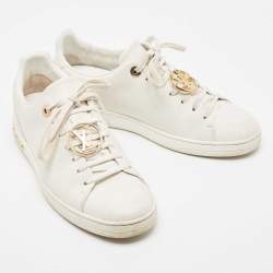 Louis Vuitton White Leather Frontrow Sneakers  Size 37