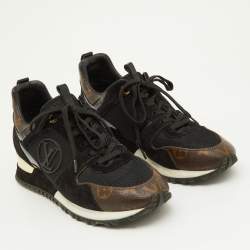 Louis Vuitton Brown/Black Monogram Canvas and Mesh Run Away Sneakers Size 39