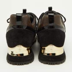 Louis Vuitton Brown/Black Monogram Canvas and Mesh Run Away Sneakers Size 39