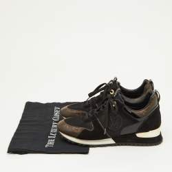 Louis Vuitton Brown/Black Monogram Canvas and Mesh Run Away Sneakers Size 39