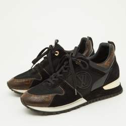Louis Vuitton Brown/Black Monogram Canvas and Mesh Run Away Sneakers Size 39