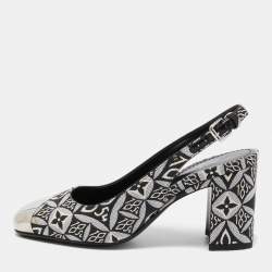 Louis Vuitton Monochrome 1854 Monogram Canvas Slingback Pumps Size 36