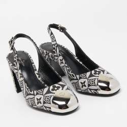 Louis Vuitton Monochrome 1854 Monogram Canvas Slingback Pumps Size 36