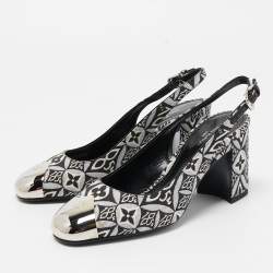 Louis Vuitton Monochrome 1854 Monogram Canvas Slingback Pumps Size 36