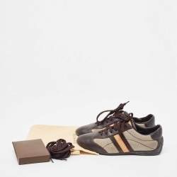 Louis Vuitton Brown/Off-White Canvas And Leather Low Top Sneakers Size 37