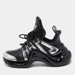 Louis Vuitton Black/Silver Leather Archlight Sneakers Size 38