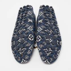 مملوكة مسبقًا Louis Vuitton Navy Blue Monogram Jacquard 1854 Gloria Loafers Size 37