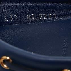 مملوكة مسبقًا Louis Vuitton Navy Blue Monogram Jacquard 1854 Gloria Loafers Size 37