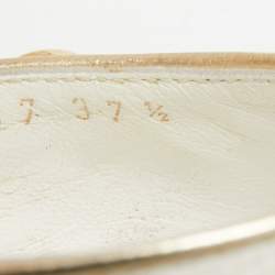 Louis Vuitton White Leather and Monogram Canvas Slide Sandals Size 37.5