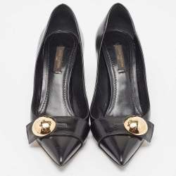 Pre Owned Louis Vuitton Black Leather Embellished Pointed Toe Pumps Size 37