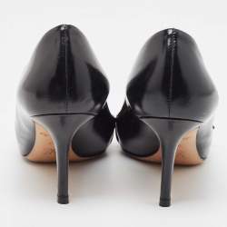 Pre Owned Louis Vuitton Black Leather Embellished Pointed Toe Pumps Size 37